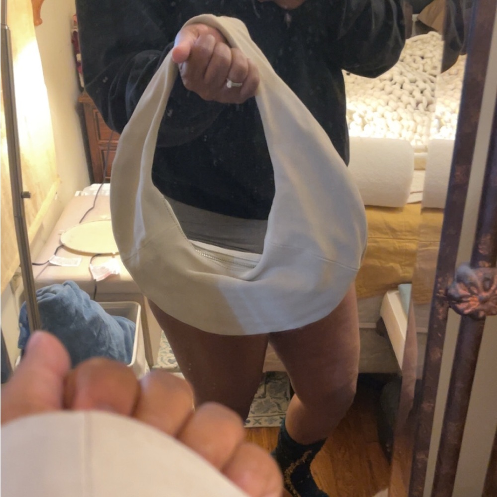 NA-KD Cream suede Hobo Bag - Picture 6 of 7